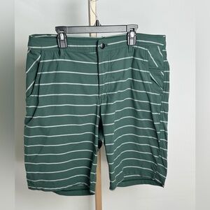 Lululemon Mens Sz 34 Kahuna Golf Casual‎ Shorts Green Striped
